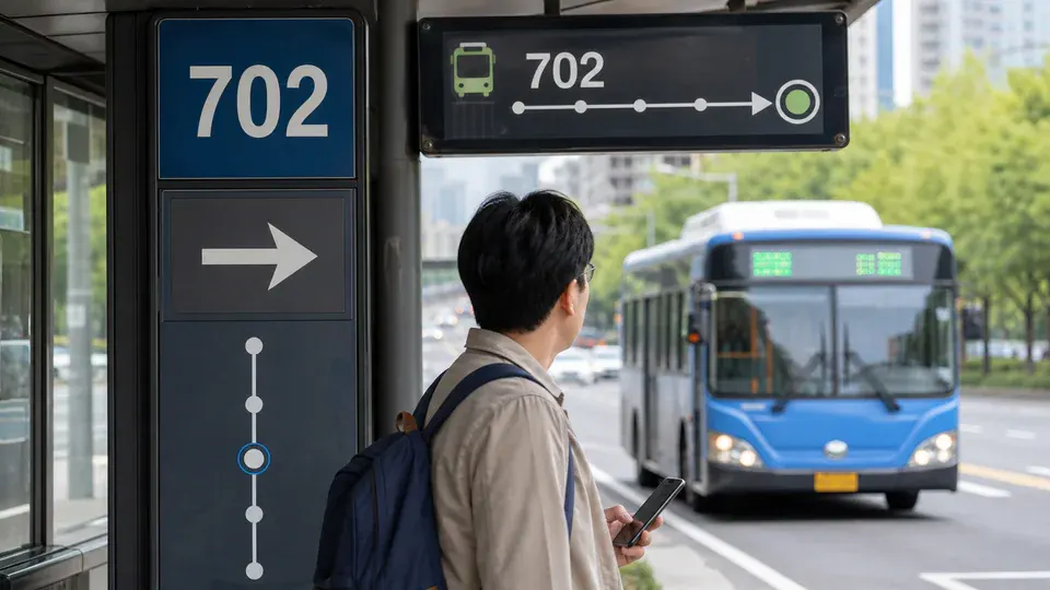 Vérifiez le numéro et le sens du bus. Le même numéro peut circuler en sens inverse de l’autre côté de la rue.